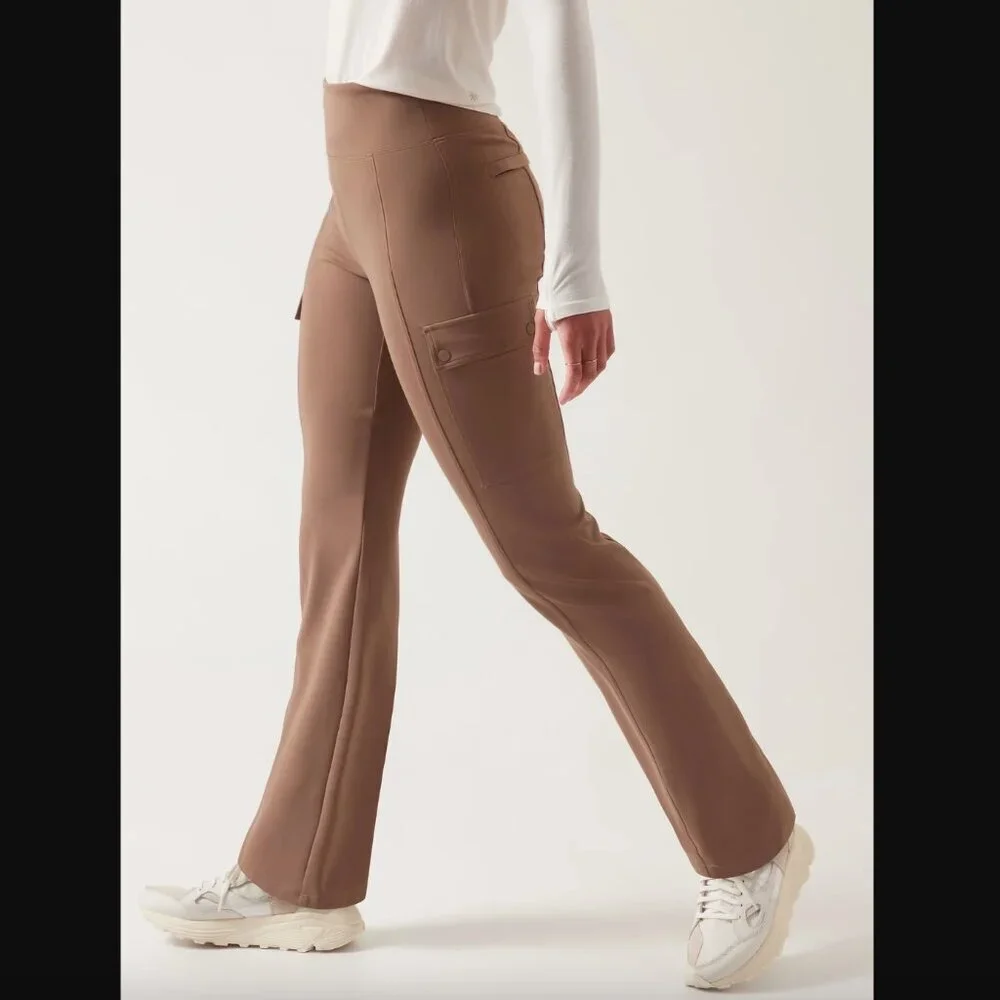 Athleta Delancey Straight Cargo Pant, Rustic Beige, Size Small